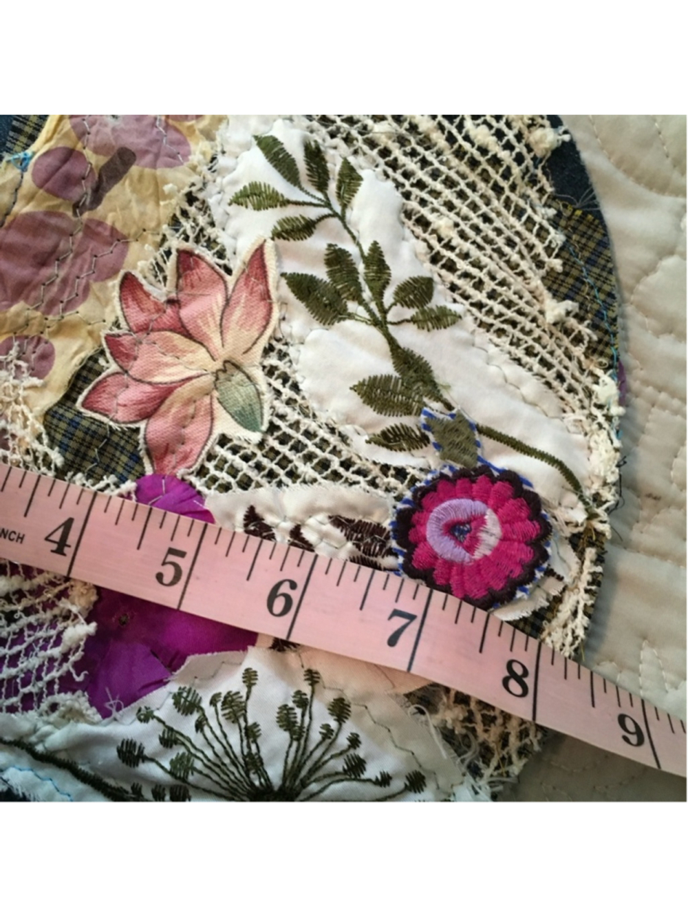 Handmade Bag Denim Patchwork Crossbody Hippie Small - Picture 7 of 8